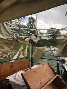 Tromba d’aria sul Po: paura e danni al Club Nautico