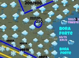 Bora e pioggia, ma è solo un assaggio del colpo di coda dell'inverno