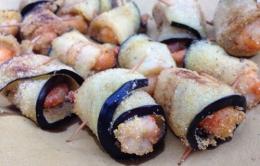 Involtini di melanzane e gamberoni