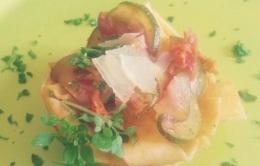 Pappardelle con fiori di zucchina e basilico