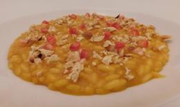Risotto di zucca, castagne e melograno