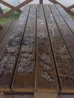 Panchine imbrattate, scatta la protesta sui social