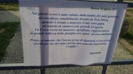 Furto di un crocifisso al cimitero di Borsea