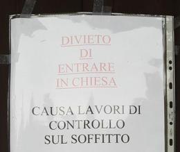 Tetto a rischio crollo, chiusa la chiesa di San Martino