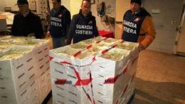 La Capitaneria scopre 39 tonnellate di pesce sospetto, pronto per il sushi