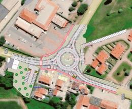Una rotatoria ai piedi del ponte