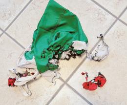 Tricolore rubato e bruciato