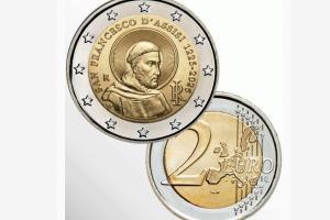 San Francesco, arriva la moneta da 2 euro