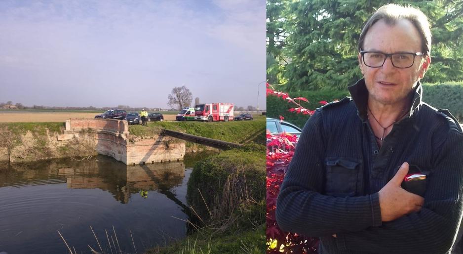 Caduto in canale all'alba: la vittima &egrave; Stefano Mazzoni, 58 anni